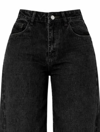 Premium Black Baggy Wide Leg Jeans | High Waist Oversized Denim Pants | Streetwear Aesthetic - View 2
