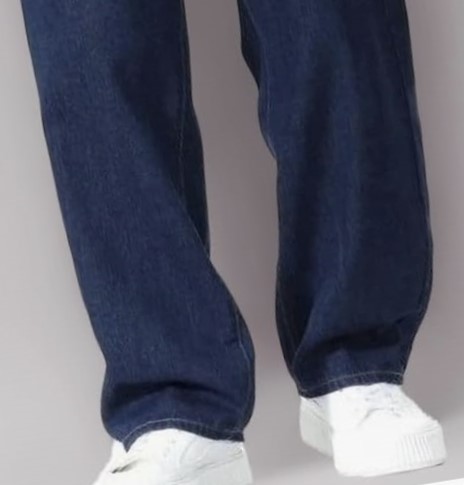 Rend denim fabric straight fit mid rise dark blue men’s jeans 3
